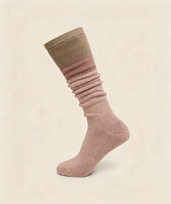 CHOOYOU Neutral Gradient Color Block Stacked Long Socks factory